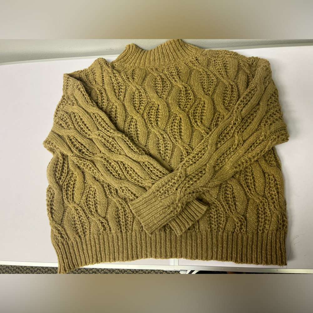 Light Brown Oversized Knitted Long Sleeves Sweater